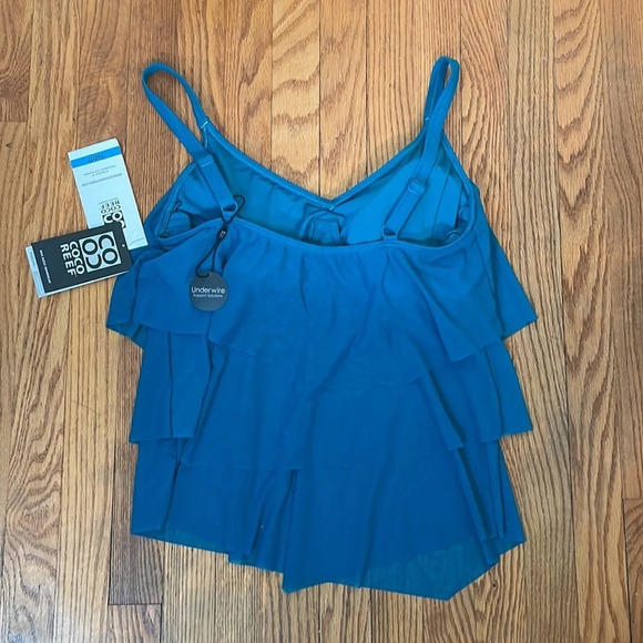 Coco Reef Classic Solid Tiered Mesh Tankini Teal Cove Size 36DD NWT - Picture 4 of 11
